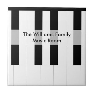 Aangepaste familienaam pianotoetsen muziek kamer tegeltje