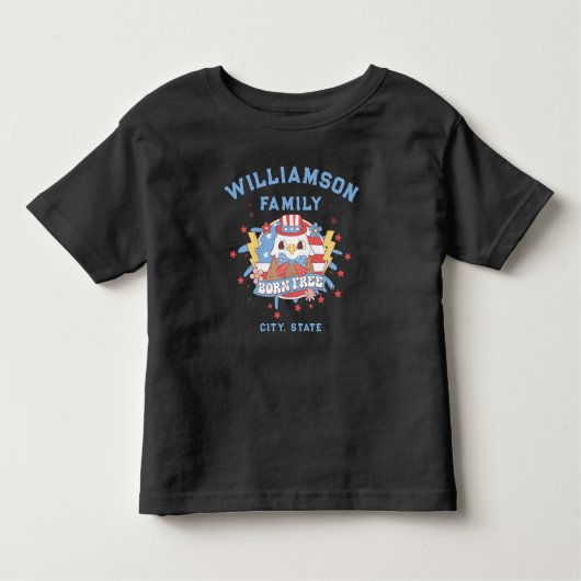 Aangepaste familienaam Plaats Staat Locatie Gebore Kinder Shirts (Voorkant)