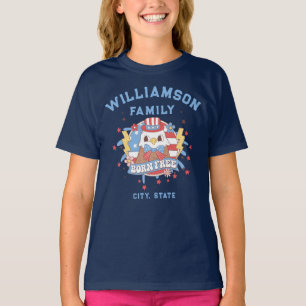 Aangepaste familienaam Plaats Staat Locatie Gebore T-shirt