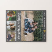 Aangepaste familienaam Quote 4 Foto Collage Gray Legpuzzel (Horizontaal)