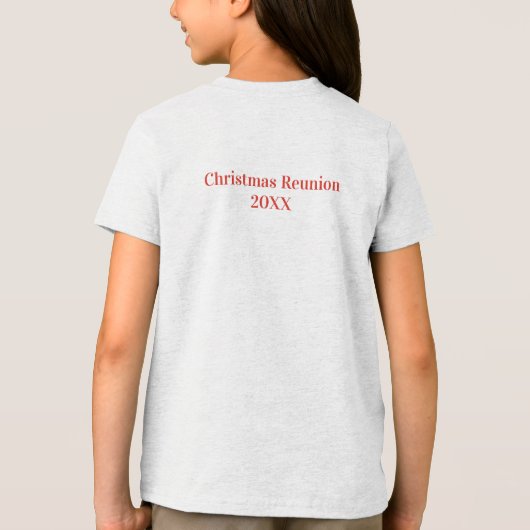 Aangepaste familienaam Red Green Christmas Tri-Blend Shirt (Achterkant)