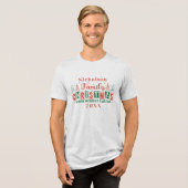 Aangepaste familienaam Red Green Christmas Tri-Blend Shirt (Voorkant volledig)