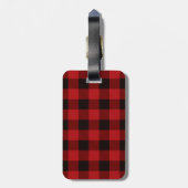 Aangepaste familienaam Red Tartan Bagagelabel (Achterkant verticaal)