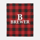 Aangepaste familienaam Red Tartan Fleece Blanket (Voorkant)
