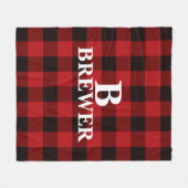 Aangepaste familienaam Red Tartan Fleece Blanket (Voorkant (Horizontaal))