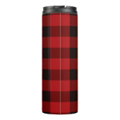 Aangepaste familienaam Red Tartan Thermal Tumbler Thermosbeker (Achterkant)