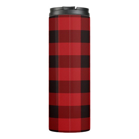 Aangepaste familienaam Red Tartan Thermal Tumbler Thermosbeker (Achterkant)