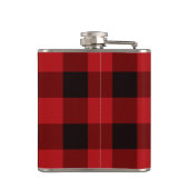 Aangepaste familienaam Red Tartan Vinyl Flask Heupfles (Achterkant)