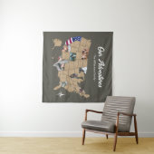 Aangepaste familienaam Reis Verenigde Staten Foto  Wandkleed (In Situ (horizontaal))