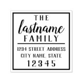 Aangepaste familienaam & retouradres - kalligrafie  zelfinktende stempel (Design)