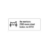 Aangepaste familienaam retouradres Kitty Cat Owner Zelfinktende Stempel (Design)