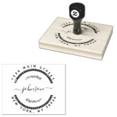 Aangepaste familienaam Ronde retour adres Groot Rubberstempel (Gestempeld)