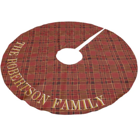 Aangepaste familienaam Rood Kerstboom Rok (Gekanteld)