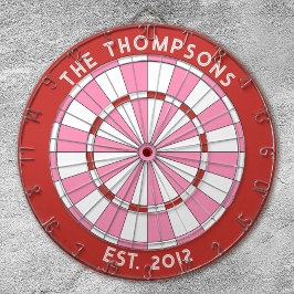 Aangepaste familienaam Rood Roze Dartbord