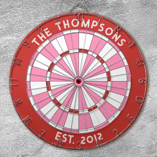 Aangepaste familienaam Rood Roze Dartbord