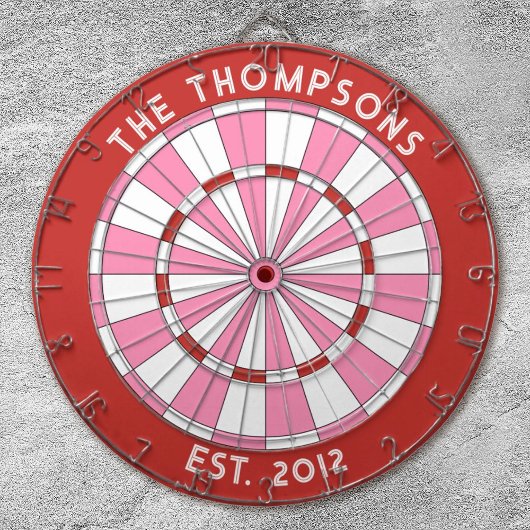 Aangepaste familienaam Rood Roze Dartbord