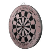 Aangepaste familienaam Roos Gold Black - Aangepast Dartbord (Voorkant Rechts)