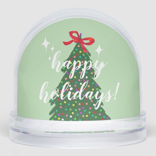 Aangepaste familienaam Roze kerstboom Sneeuwbol (Voorkant)