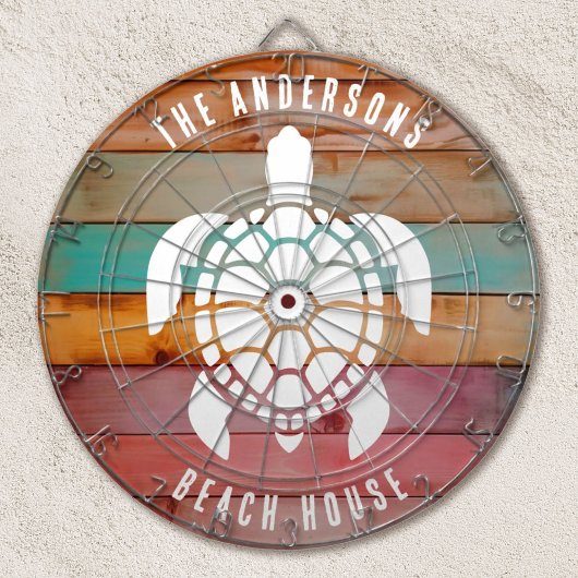 Aangepaste familienaam Rustic Beach House Dartboar Dartbord