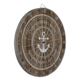 Aangepaste familienaam Rustic hout Nautilische ank Dartbord (Voorkant Links)