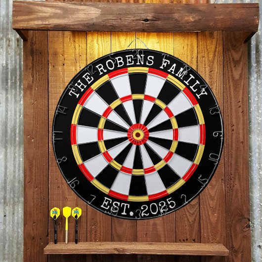 Aangepaste familienaam Rustic meerdere kleuren Dartbord