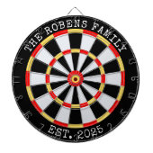 Aangepaste familienaam Rustic meerdere kleuren Dartbord (Voorkant)