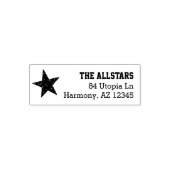 Aangepaste familienaam | Rustic Star Retouradres Zelfinktende Stempel (Design)