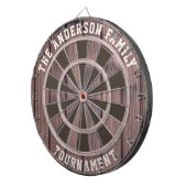 Aangepaste familienaam Rustic Wood Kijk dartboard Dartbord (Voorkant Rechts)