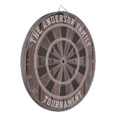 Aangepaste familienaam Rustic Wood Kijk dartboard Dartbord (Voorkant Links)