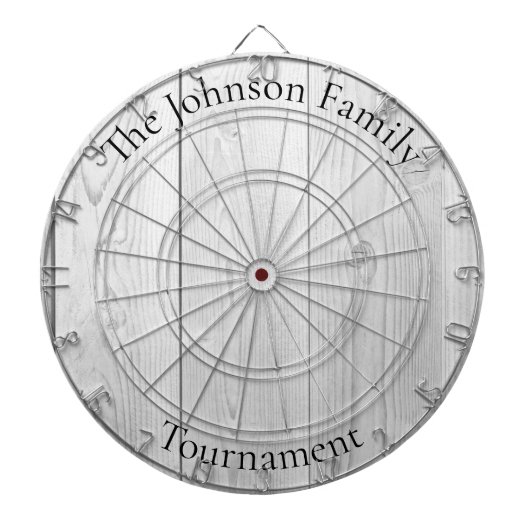 Aangepaste familienaam Rustic Wood Kijk dartboard Dartbord (Voorkant)