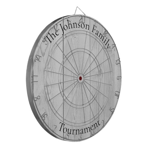 Aangepaste familienaam Rustic Wood Kijk dartboard Dartbord (Voorkant Links)