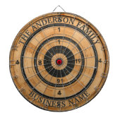 Aangepaste familienaam Rustiek Dartboard Dartbord (Voorkant)