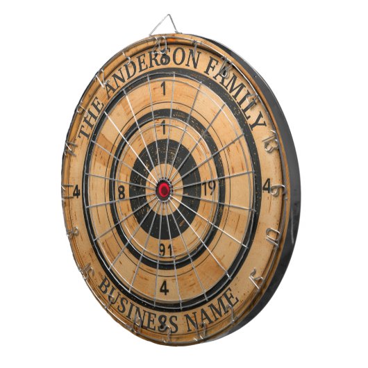 Aangepaste familienaam Rustiek Dartboard Dartbord (Voorkant Rechts)