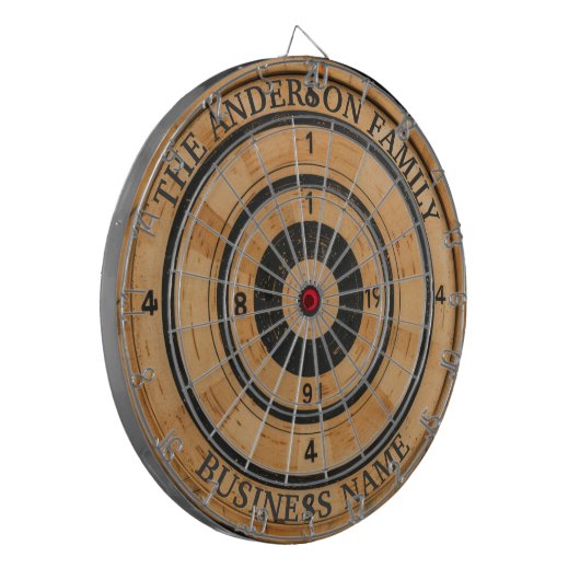 Aangepaste familienaam Rustiek Dartboard Dartbord (Voorkant Links)