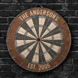 Aangepaste familienaam Rustiek Dartboard Dartbord<br><div class="desc">Personaliseer dit Dartboard met uw familienaam en vastgestelde datum. Ontworpen voor u door Blackberry Boulevard.</div>