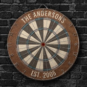 Aangepaste familienaam Rustiek Dartboard Dartbord