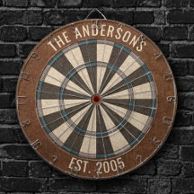 Aangepaste familienaam Rustiek Dartboard