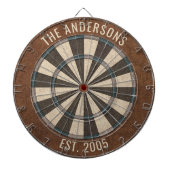 Aangepaste familienaam Rustiek Dartboard Dartbord (Voorkant)