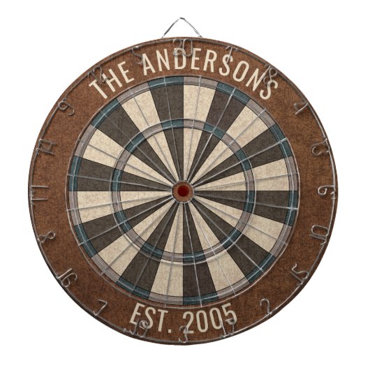 Aangepaste familienaam Rustiek Dartboard Dartbord (Voorkant)