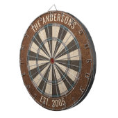 Aangepaste familienaam Rustiek Dartboard Dartbord (Voorkant Rechts)