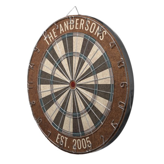 Aangepaste familienaam Rustiek Dartboard Dartbord (Voorkant Rechts)