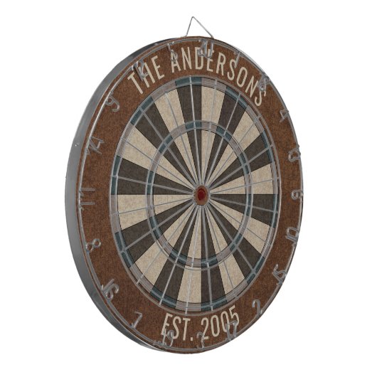 Aangepaste familienaam Rustiek Dartboard Dartbord (Voorkant Links)