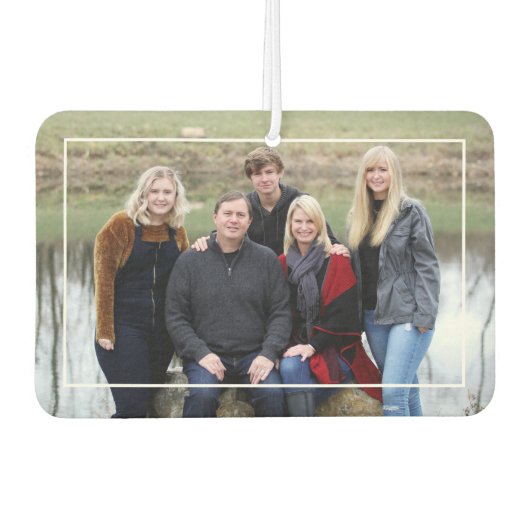 Aangepaste familienaam Rustiek hout Monogram Luchtverfrisser (Voorkant)