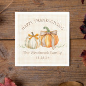 Aangepaste familienaam Schattigee pompoenbogen Tha Servet