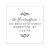 Aangepaste familienaam Script & Branch Retouradres Zelfinktende Stempel (Design)