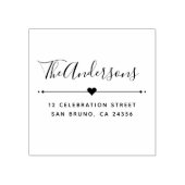 Aangepaste familienaam Script & Retouradres Houten Rubberstempel (Afrduk)