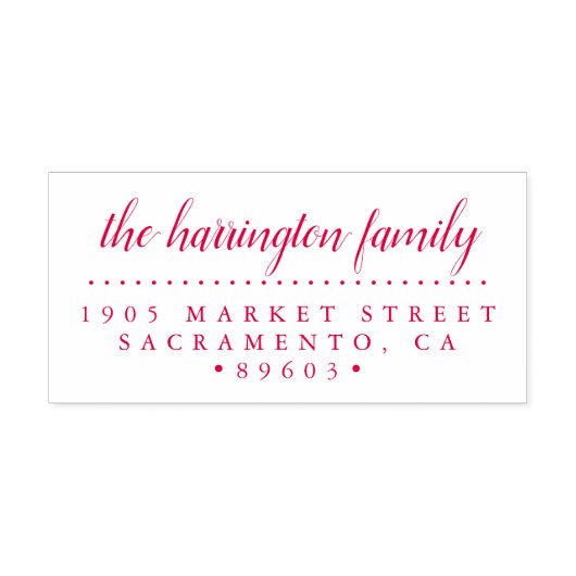 Aangepaste familienaam Script Retouradres Zelfinktende Stempel (Design)