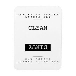 Aangepaste familienaam sjabloon Clean Dirty Vaatwa Magneet