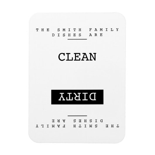 Aangepaste familienaam sjabloon Clean Dirty Vaatwa Magneet (Verticaal)