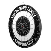 Aangepaste familienaam speciaal zwart dartboard dartbord (Voorkant Rechts)